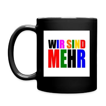 Wir sind mehr - Tasse einfarbig - Schwarz - Links