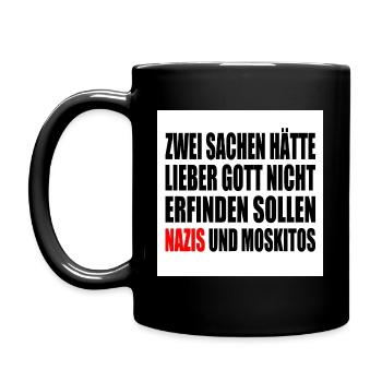Fch nzs - nazis und moskitos - Tasse einfarbig - Schwarz - Links