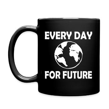 Every day for future - Tasse einfarbig - Schwarz - Links
