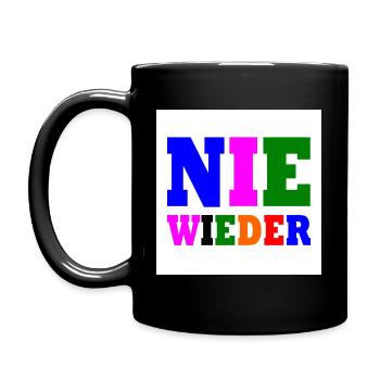 Nie wieder - Tasse einfarbig - Schwarz - Links