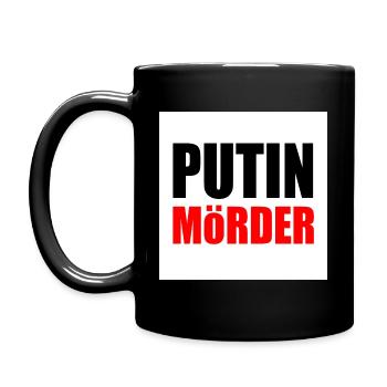Putin mörder - Tasse einfarbig - Schwarz - Links