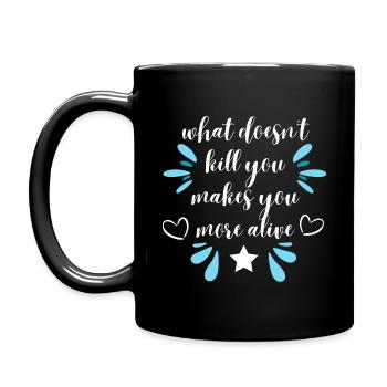ce qui ne vous tue pas - avec le bleu - Mug uni - noir - Gauche