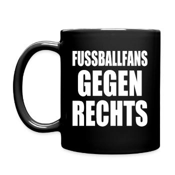 fussballfans gegen rechts - Tasse einfarbig - Schwarz - Links