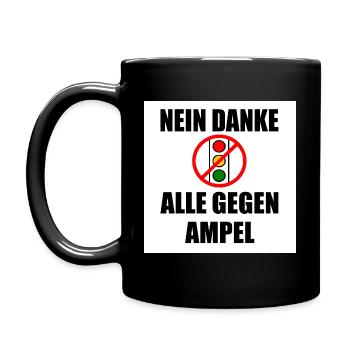 Nein danke ampel - Tasse einfarbig - Schwarz - Links