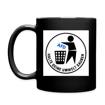 halte deine umwelt sauber - Tasse einfarbig - Schwarz - Links