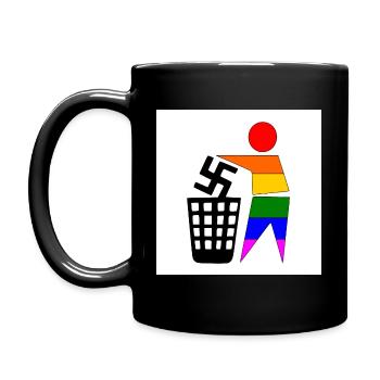 halte deine umwelt sauber - gegen rechts - Tasse einfarbig - Schwarz - Links