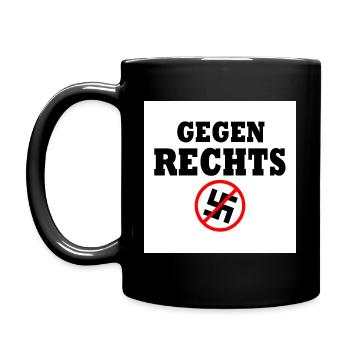 Gegen rechts - Tasse einfarbig - Schwarz - Links