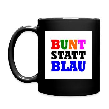 Bunt statt blau - Tasse einfarbig - Schwarz - Links