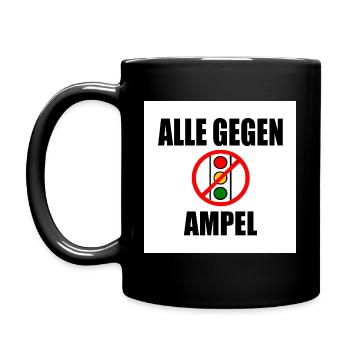 Alle gegen ampel - Tasse einfarbig - Schwarz - Links
