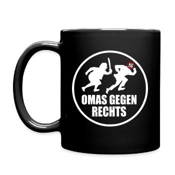 Omas gegen rechts - Tasse einfarbig - Schwarz - Links