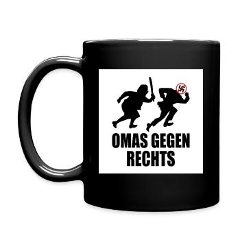 Omas gegen rechts - Tasse einfarbig - Schwarz - Links