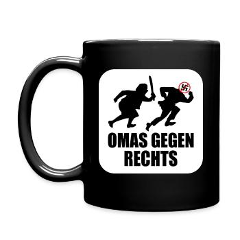 Omas gegen rechts - Tasse einfarbig - Schwarz - Links