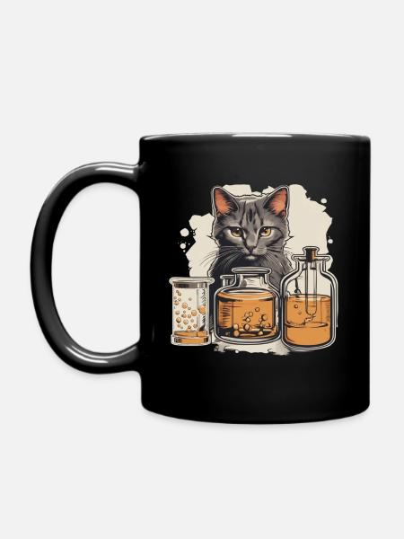 Kit de chimie pour chat - Mug uni - noir