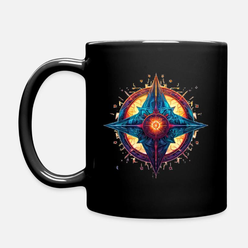 Étoile/fleur colorée - Mug uni - noir