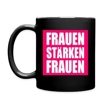 frauen stärken frauen - Tasse einfarbig - Schwarz - Links