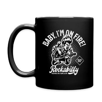 Rockabilly - On Fire - Musik Retro Vintage - Tasse einfarbig - Schwarz - Links