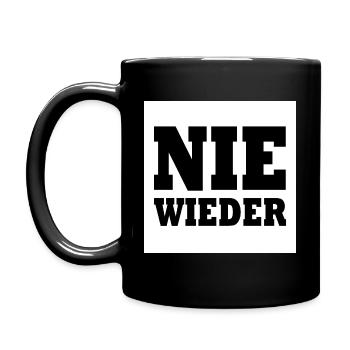 Nie wieder - Tasse einfarbig - Schwarz - Links