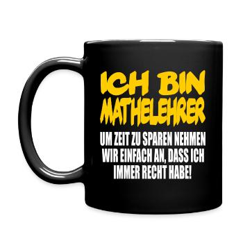 Mathelehrer Geschenke Mathematik Mathe Lehrer Fun - Tasse einfarbig - Schwarz - Links