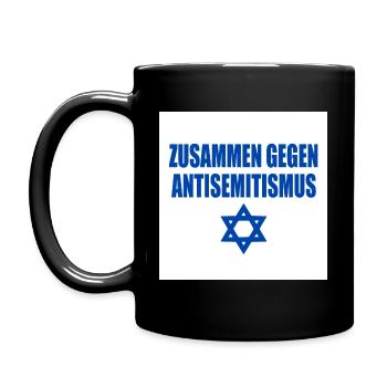 zusammen gegen antisemitismus - Tasse einfarbig - Schwarz - Links