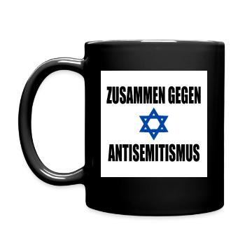 zusammen gegen antisemitismus - Tasse einfarbig - Schwarz - Links