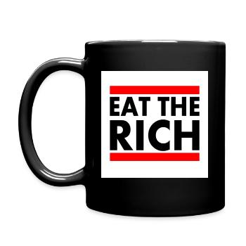 Eat the rich - Tasse einfarbig - Schwarz - Links