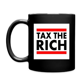 Tax the rich - Tasse einfarbig - Schwarz - Links