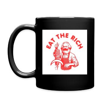 Eat the rich - Karl Marx Eat Döner Kebab Rich - Tasse einfarbig - Schwarz - Links