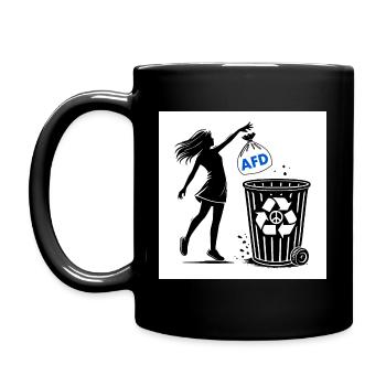 FCK AFD - Gegen Rechts - halte deine umwelt sauber - Tasse einfarbig - Schwarz - Links