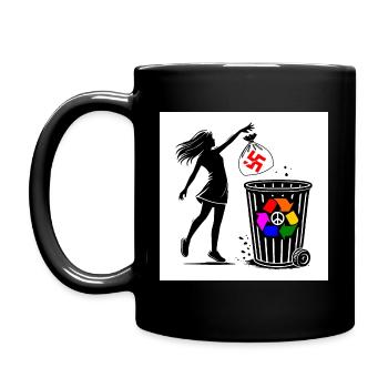 FCK NZS - Gegen Rechts - halte deine umwelt sauber - Tasse einfarbig - Schwarz - Links