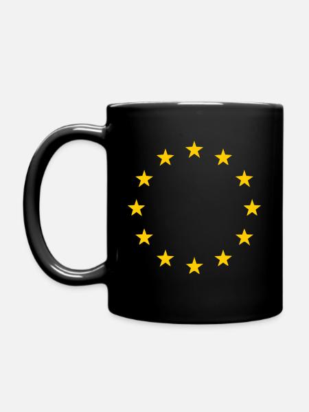 Eu flagge - Tasse einfarbig - Schwarz