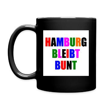 hamburg bleibt bunt - Tasse einfarbig - Schwarz - Links