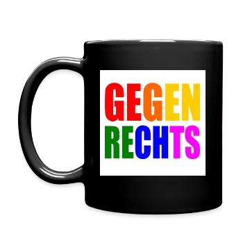 Gegen rechts - Tasse einfarbig - Schwarz - Links
