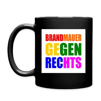 brandmauer gegen rechts - Tasse einfarbig - Schwarz - Links