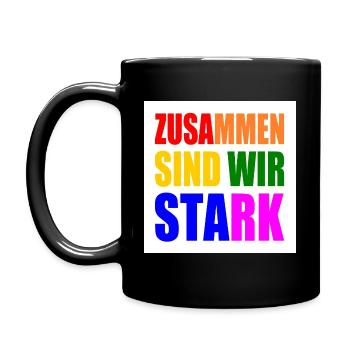 zusammen sind wir stark - Tasse einfarbig - Schwarz - Links