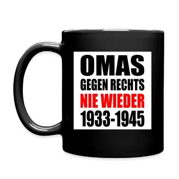 Omas gegen rechts - Tasse einfarbig - Schwarz - Links