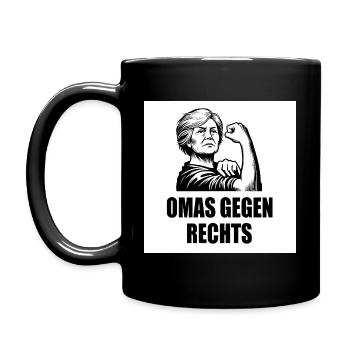 Omas gegen rechts - Tasse einfarbig - Schwarz - Links