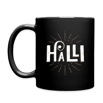 HALLI | Halli Galli | Party Duo | Partnerlook - Tasse einfarbig - Schwarz - Links