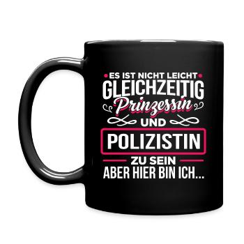 POLIZISTIN - Prinzessin - Tasse einfarbig - Schwarz - Links