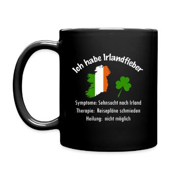Irlandfieber - Irland - reisen - Geschenk - Urlaub - Tasse einfarbig - Schwarz - Links