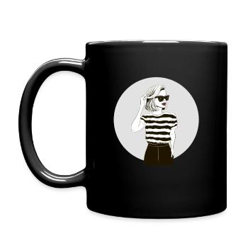 Model Fashion Girl - Tasse einfarbig - Schwarz - Links