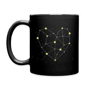 Cœur dans les étoiles - Mug uni - noir - Gauche