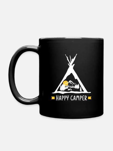 Camper heureux camping meilleur cadeau tente tente - Mug uni - noir