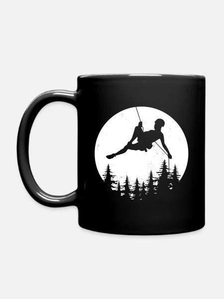 Lune grimpeur escalade rappel montagnes cadeau - Mug uni - noir