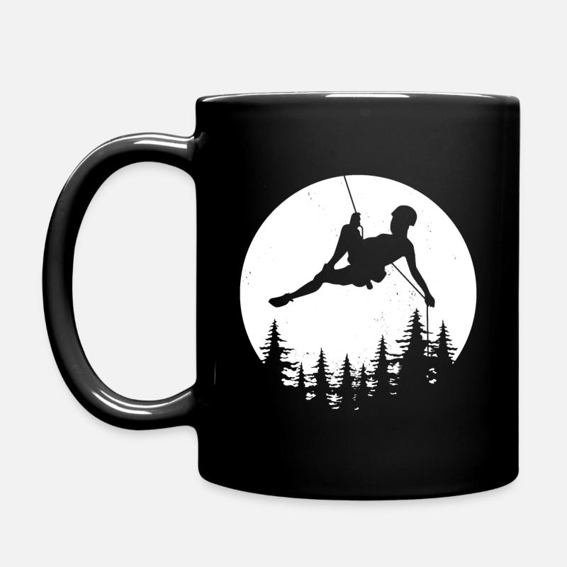 Lune grimpeur escalade rappel montagnes cadeau - Mug uni - noir