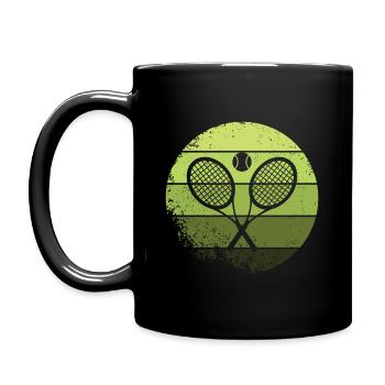 Tennis racket tennis tennis tennis player sun - Full Colour Mug - black - Left
