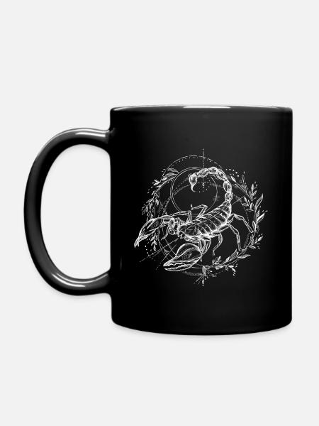 Sternzeichen Skorpion - Tasse einfarbig - Schwarz