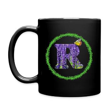 lavendel r - Tasse einfarbig - Schwarz - Links