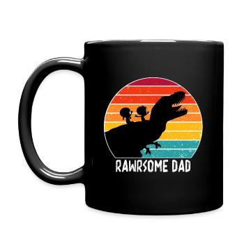 Rawrsome Dad funny dinosaur - Father's Day B01 - Full Colour Mug - black - Left