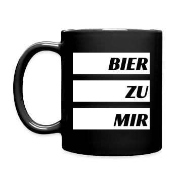 Bier zu mir - Tasse einfarbig - Schwarz - Links