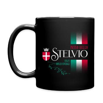 Stilfserjoch 2021 Design - Tasse einfarbig - Schwarz - Links